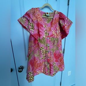 Farm Rio lobster puff sleeve mini dress